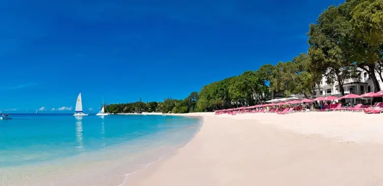 The beach at Sandy Land Hotel in Barbados