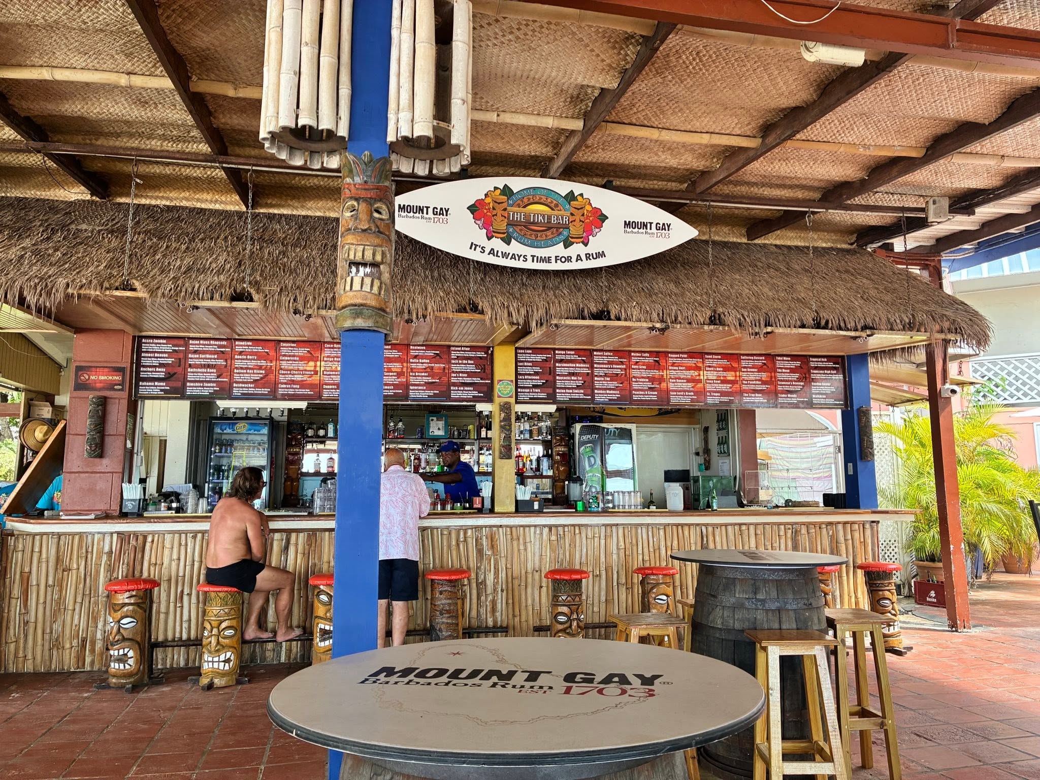 Tiki Bar at Accra Beach Rockley Barbados beside the sea