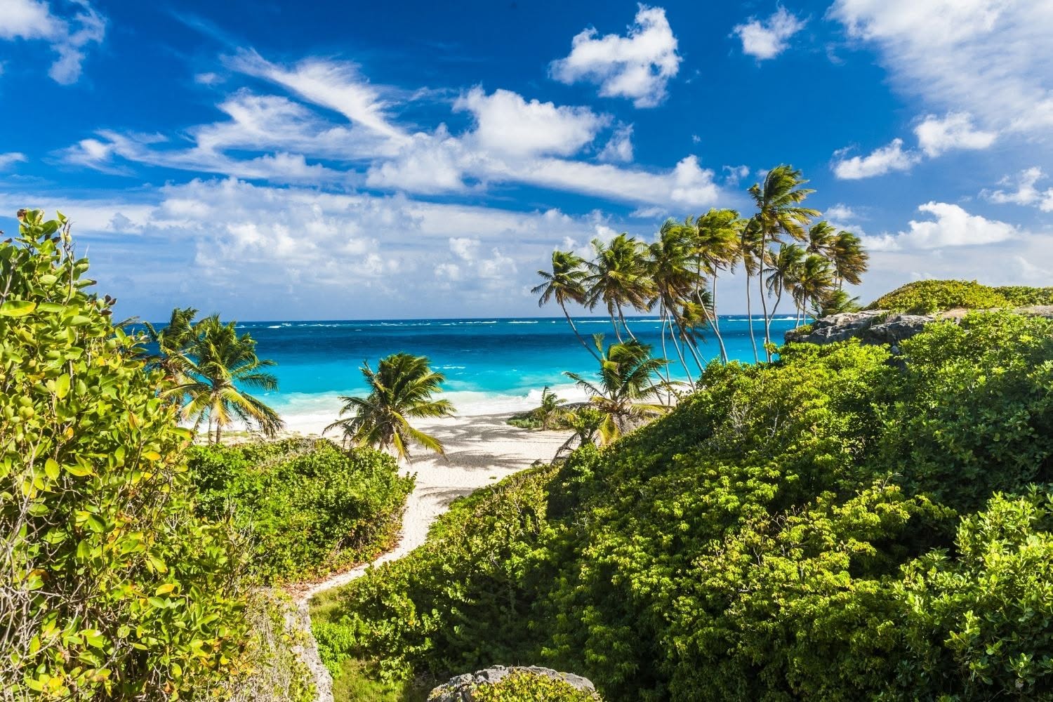 Walking down to Bottom Bay Beach in Barbados