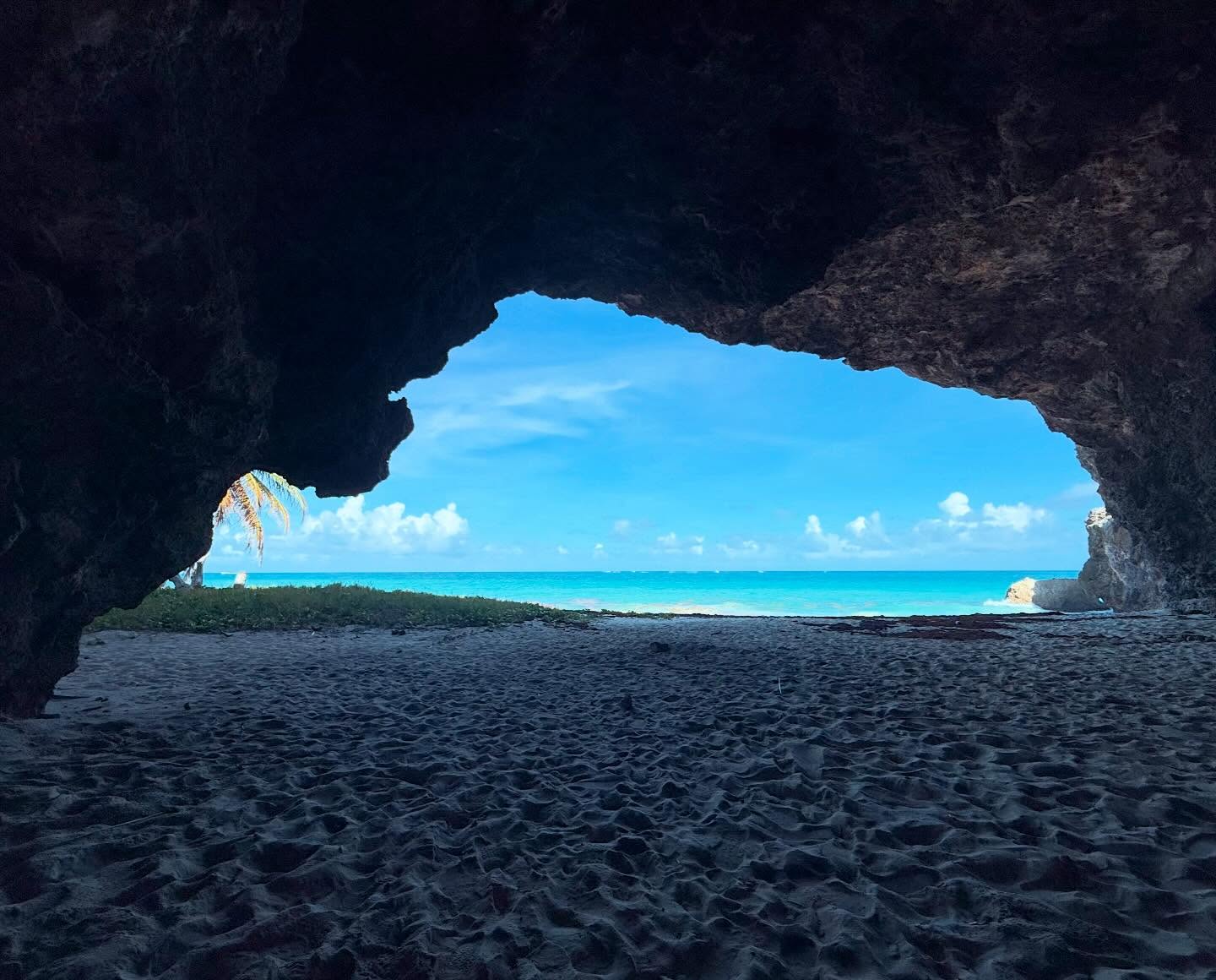 Bottom Bay in Barbados viewed from beneath the coral cliff