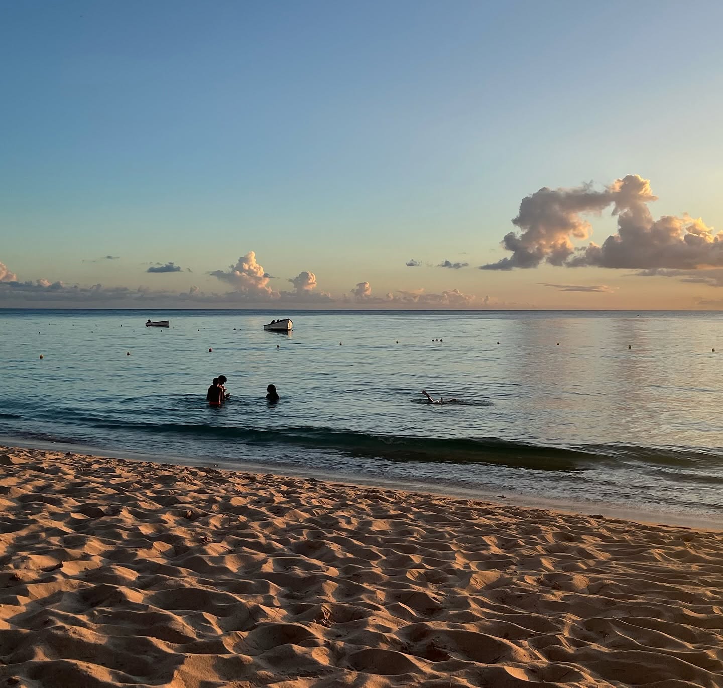 Sunset over Paynes Bay Beach on the west coast of Barbados